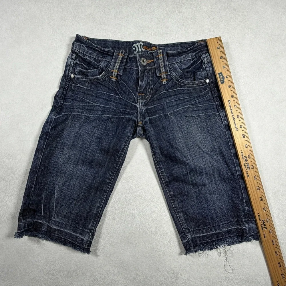 Miss Me JP4414 Stonewood‎ Dark Wash Bermuda Denim Shorts Women Size 26 Low Rise